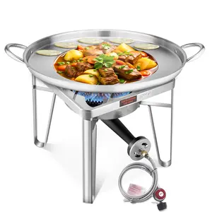 ARC 200,000 BTU Stainless Steel Propane Stove and Concave Comal para Tacos,23 Inches Heavy Duty Mexican Discada Disc Cooker, Great for frying and tortillas