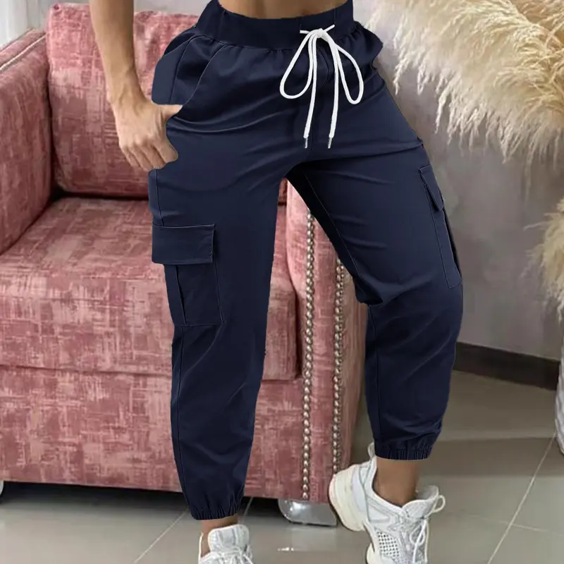 Women's Solid Color Pants, Basic Casual Comfy Elastic Minimalist Fitted Breathable Trousers for Everyday Wear, Ladies Bottoms for Summer, Casual Chic Trousers