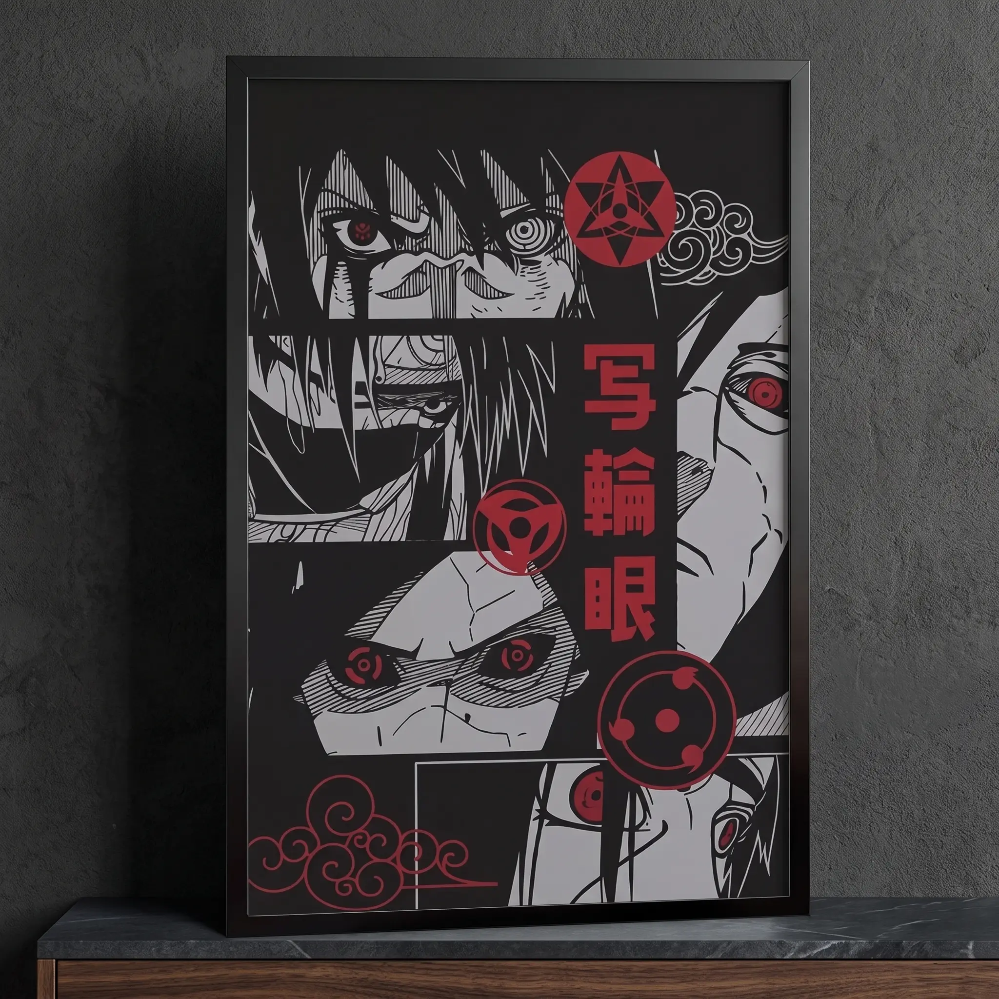 Kakashi Sharingan Canvas Wall Poster - Japanese Anime Ninja Manga Wall Art, Bedroom-Game Room Home Decor, Anime Fans Gift