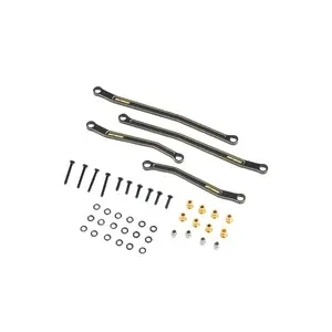 BATRAZZI Brass Chassis Link Set for FMS FCX18 Chevrolet K10/HUMMER EV - 4 Links 8 Ball Heads Screws & O-rings - Durable Upgrade for Kids & Adults - Truck Upgrade