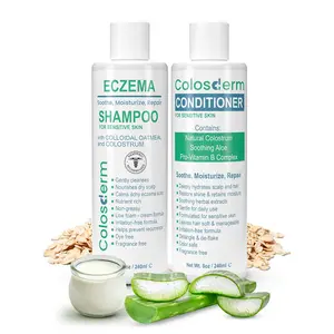 Colosderm Eczema Shampoo & Conditioner - Colostrum + Colloidal Oatmeal for Dry, Itchy Scalp - Hydrates, Soothes & Safe for Sensitive Skin, 8 oz Each (2 Pack)