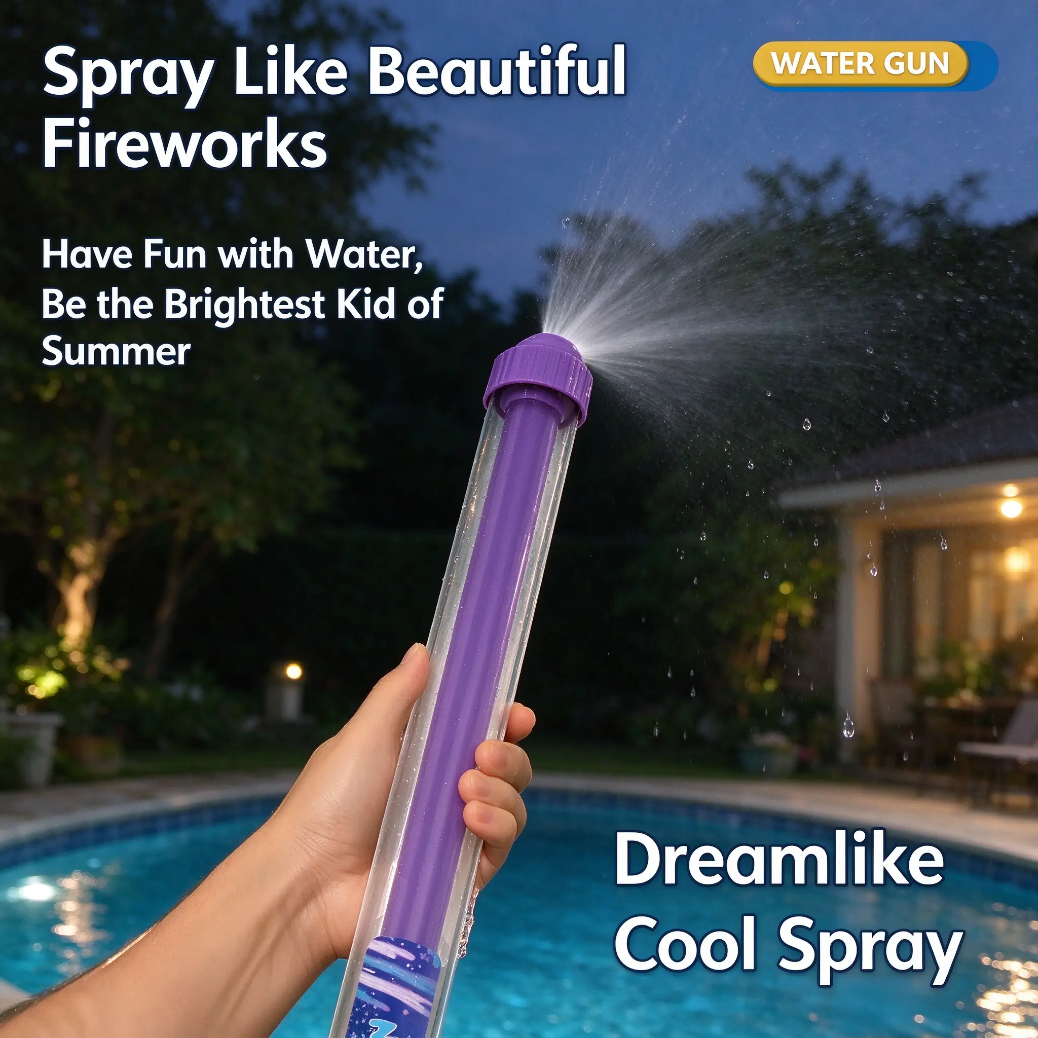 Firework Water Gun Spray Toy Bulk Summer Fun for Pool&Beach, High Value Party Favors for Toddlers Outdoor PoolSetSwimming Pools,Hand Pull Water Blaster,Portable Summer Water Toy,Kids Backyard Beach Water Game,Goodie Bag Fillers,Boys Girls Summer