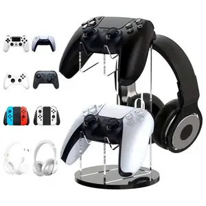 Acrylic Headphone Holder, Headset Holder, Gamepad Display Stand, Wireless Display Stand, Desktop Display Bracket for Gamers & Tech Enthusiasts