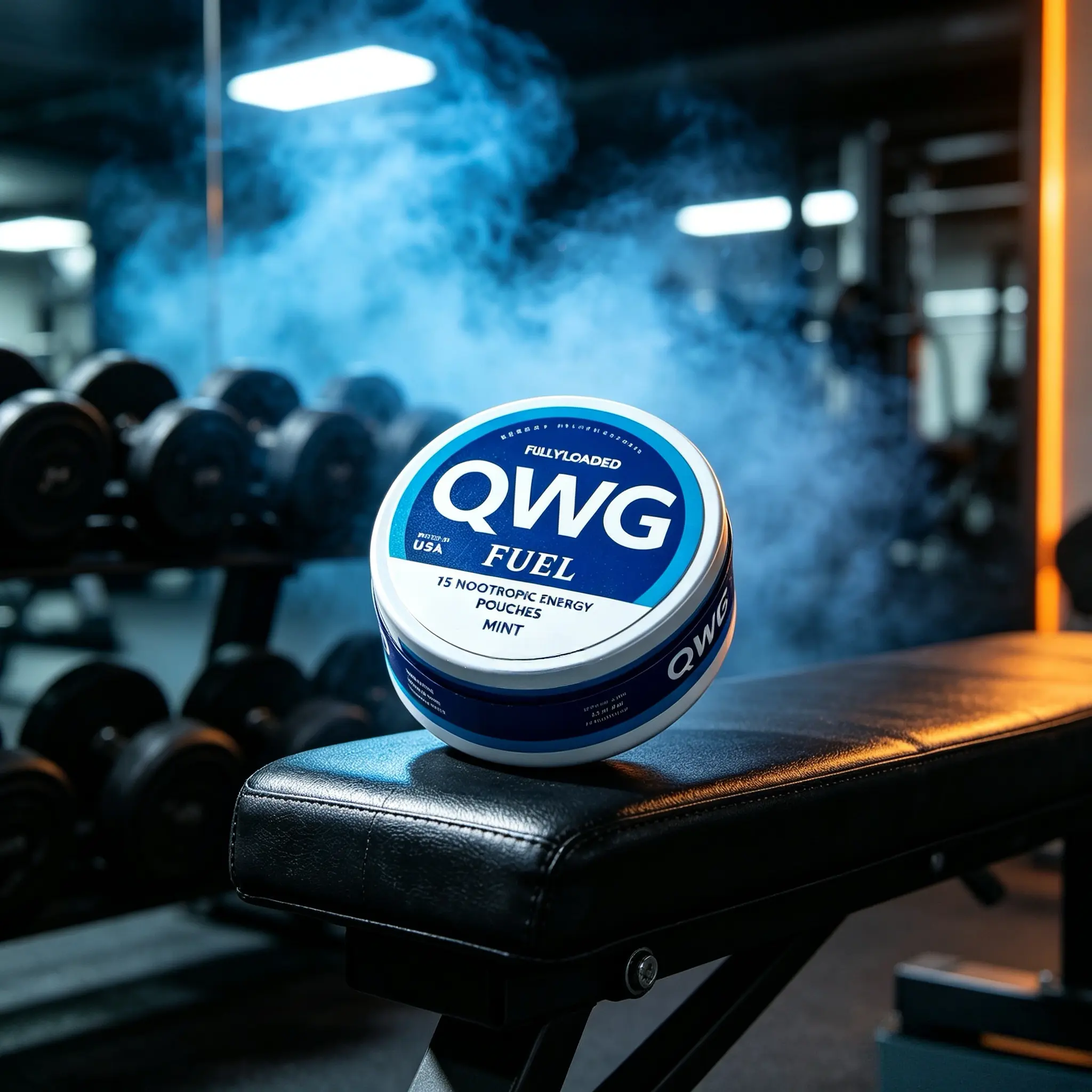 QWG  Mint flavor Fuel Nootropic Mint Energy Pouches byQWG - Energy, Focus, Memory - Sugar Free SportBeverage