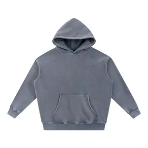 Kored Snow Wash Fleece Oversize Hoodie - Long Sleeve Casual Minimalist Autumn Unisex RW0046 Cotton Blend Hoodie with Drop Shoulder Design