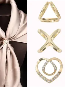 Women's Scarf Buckle Accessory, Unique Shawl Clip Decoration, Two-In-One Hem Tie Knot Ring, Fashionable Clothing Accessories, Heart