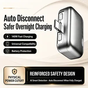 140W Physical-Disconnect Battery Guard, Auto & Self-Eject Charger, Smart Auto-Stop Charging Accessory for Phones Laptops Tablets, Anti-Overcharge Protection, Tech Accessories for Safe Overnight Charging, Gift