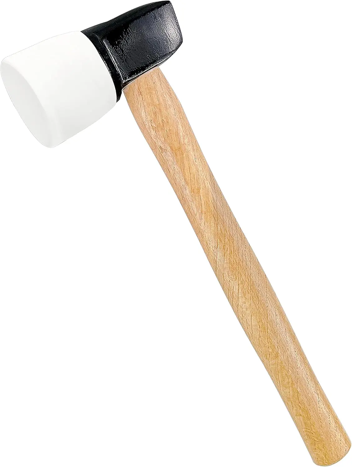 White Rubber Flooring Mallet with Replaceable Non-Marring Handle and 1 Replacement Head - Hand Tools for Flooring Installation