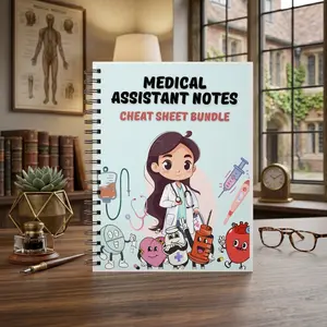 Medical Assistant Notes & Cheat Sheet Bundle: Easy-to-Read Quick Reference Guide for Students, Clinical Practice, Medical Terminology, Office Procedures, Study Organization