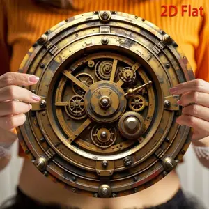 Aluminum Industrial Vintage Wall Clock with Steampunk Design Perfect for Home Garage and Coffee Shop Decor