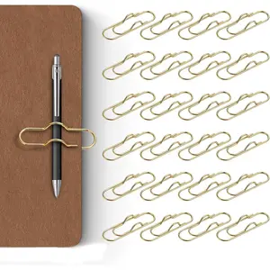 24 count  Pen Clips, 2.8 Inch Fit Snugly Journal Planner Pen Clip with Bump, Have a Pen Handy Paper Clip Pen Holder for Calendar, Notebook, Book, Grocery List, Ledgers