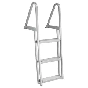3 Step Removable Dock Ladder, Aluminum Alloy Pontoon Boat Ladder, Swim Ladders with Wide Step Nonslip, Pontoon Boat Ladder for Lake, Swimming Pool, Marine Boarding, 350 lbs Load Capacity