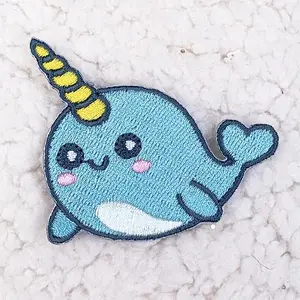 Narwhal Embroidered  HAT/POCKET Patch