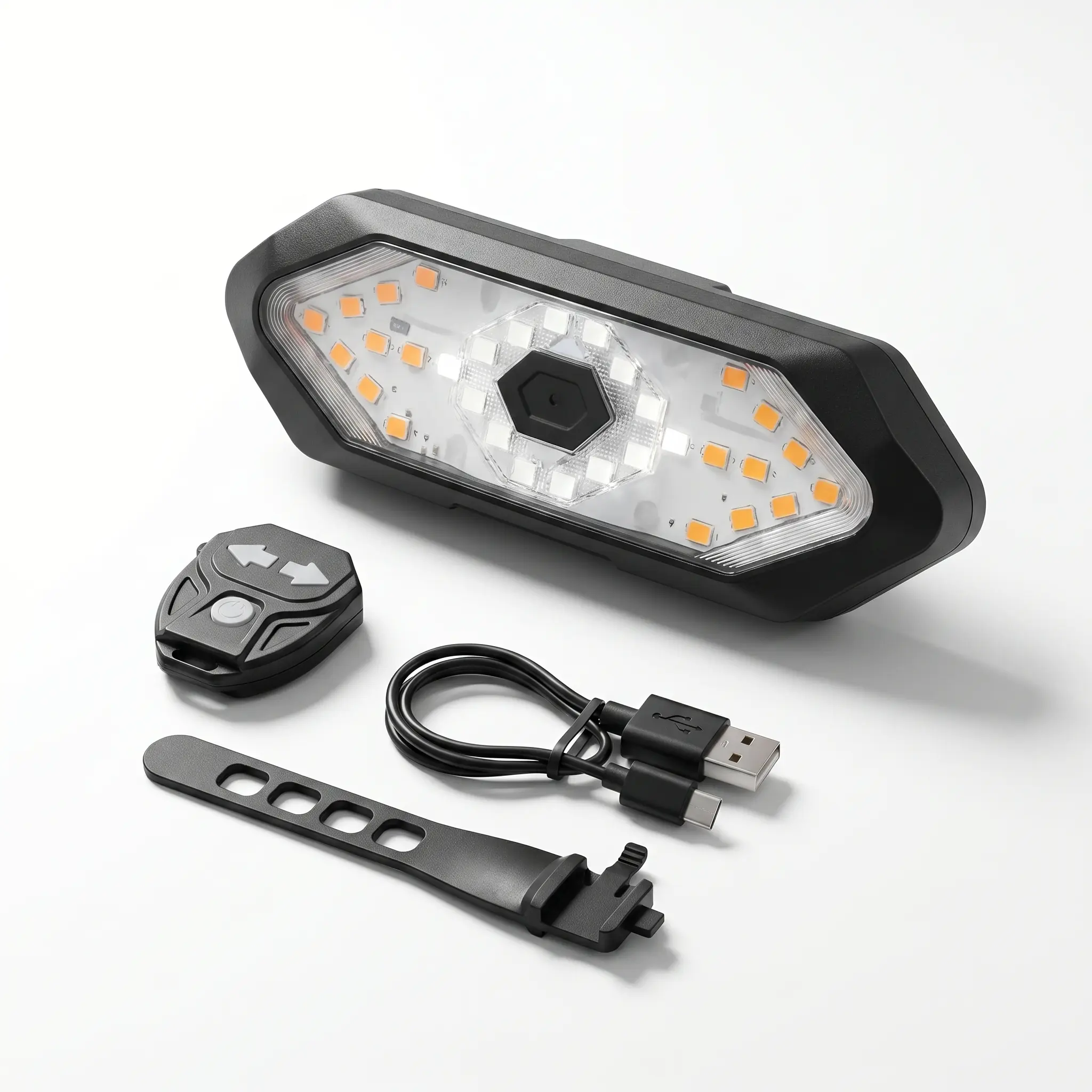 Wireless Remote Control Bike Turn Signal Tail Light - Micro USB Rechargeable, 120dB Horn, IPX4 Waterproof, Slim Profile, Multi-Mode Safety Light for Mountain/Road Bikes, Unisex Youth & Children's Orange/White Bicycle Auxiliary Seat Baby, M, Bike Lights, B