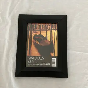 Glass and Black wood frame for photo of your choice 5+7.