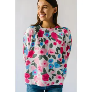 The Mertens Floral Sweater in Ivory Multi