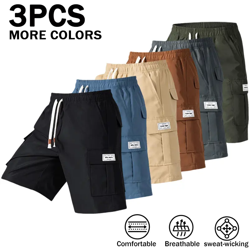 [ Summer Atmosphere ] New men's summer quick drying lightweight breathable shorts with drawstring design, loose, casual, fashionable and versatile shorts