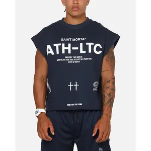 Saint Morta Athletc Cut Off Sweat T-Shirt Dark Royal