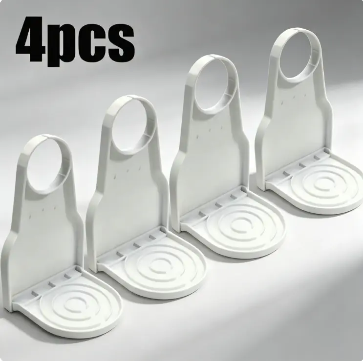 4Pcs Laundry Detergent Bottle Holder, Anti‑Drip Leak Proof Laundry Liquid Support Stand, Household Washing Room Organizer Rack, Reusable Plastic Detergent Jug Holder for Preventing Residue Stains Keep Countertop Clean