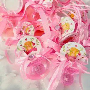 Baby shower teddy bear acrylic pacifier neckless for games