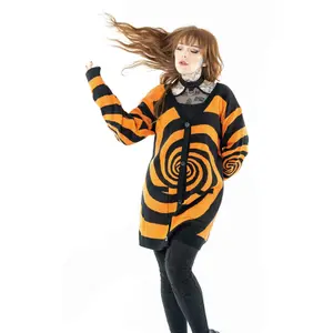 Hypno Cardigan [Black/Orange]