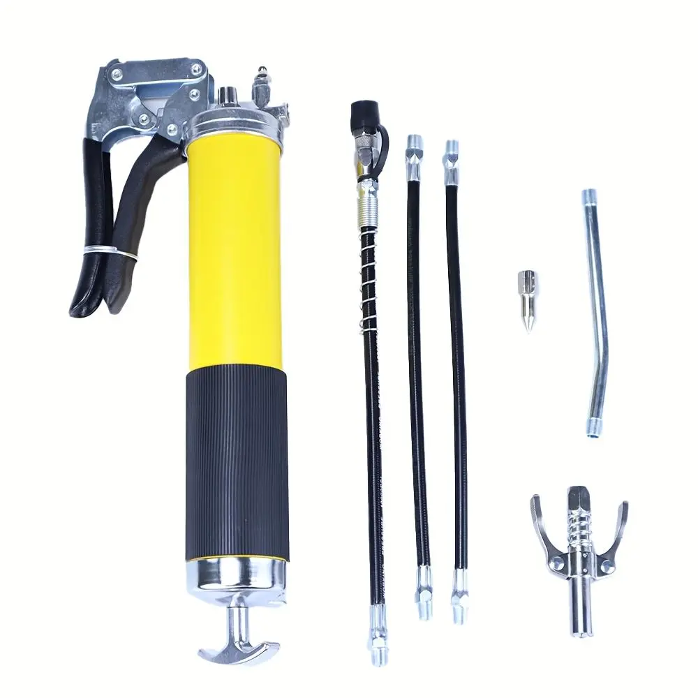 Manual Grease Gun Kit, Portable High Pressure Pistol Type Manual Grip Lubrication Gun, Suitable for Car, Tractor, Truck, and RV Maintenance