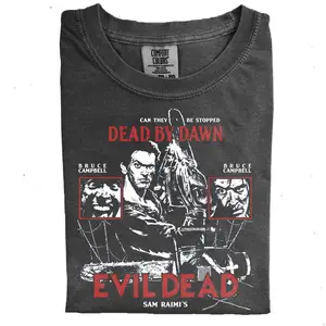 The Evil Dead 1981 Comfort Color Tee Horror Film Tshirt Ring Spun Cotton Casual Soft Washed T-Shirt Trendy Tops for Perfect Gift