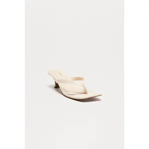 Teri Thong Kitten Heels - Cream