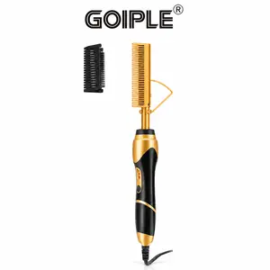 Goiple Electric Hot Comb, Anti-Scald Design with Adjustable Temperature, Suitable for Wigs & Natural Hair, Gentle Care Styling