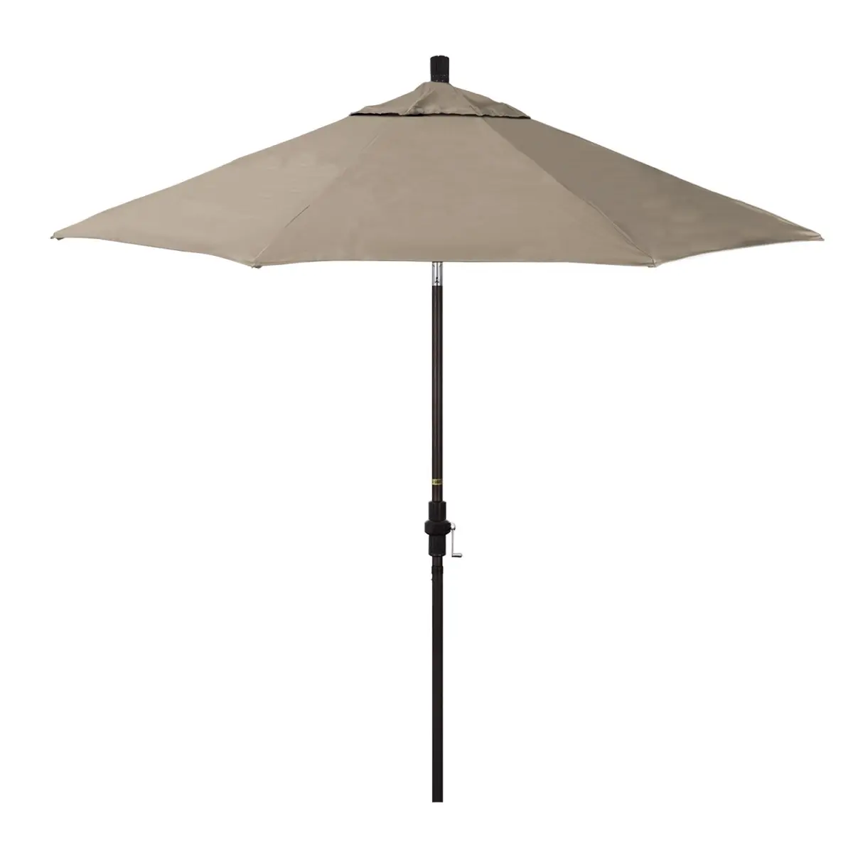 Sun Master Series 9 ft. Aluminium & Fiberglass Crank Collar Tilt Market Umbrella, Taupe Sunbrella