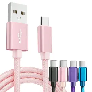 1pc USB Type C Fast Charging Cable, Nylon Braided 3.3ft/6.6ft/10ft USB a to USB C Charger Line, Compatible with Samsung Galaxy S25/s24/s23, Fast Charging Supported