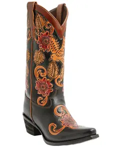 Shyanne Women's Aleena Tooled Floral Western Boot Snip Toe - Bb-03