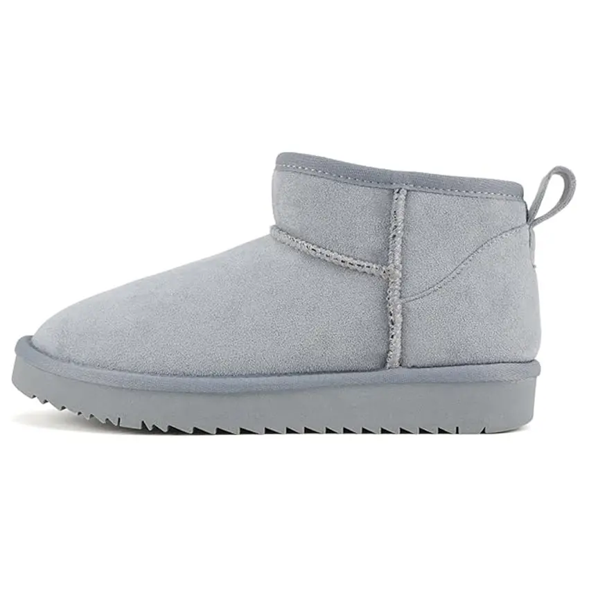 Soda MUTUAL Women's Faux Fur Mini Snow Ankle Boots - Light Blue Imitation Suede - Size 6, Footwear, Soft