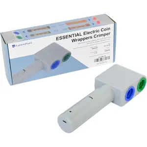Electric Coin Wrappers Crimper, Color Coded Coin Wrapper Crimping Tool, Includes 16 Assorted Preformed Coin Roll Wrappers