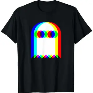 Ghost Trippy Vaporwave Halloween Techno Rave Music Party T-Shirt Graphic Casual Short Sleeve