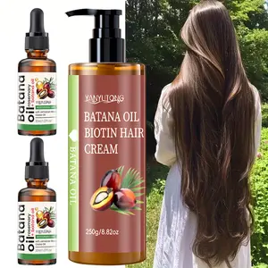 3-piece set of plant Batana oil and Castor Oil hair care essential oil and Batana hair lotion care set, moisturizing, Nourishing, and non sticky, making hair softer and emitting natural luster, suitable for daily care of all hair types