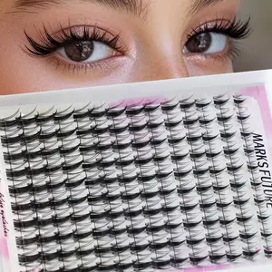 Natural Eyelash Clusters Wispy C Curl 140 Pieces DIY False Lashes at Home, Perfect for Ball Daily Party Cartoon Big Eyes, Individual Lashes Cluster