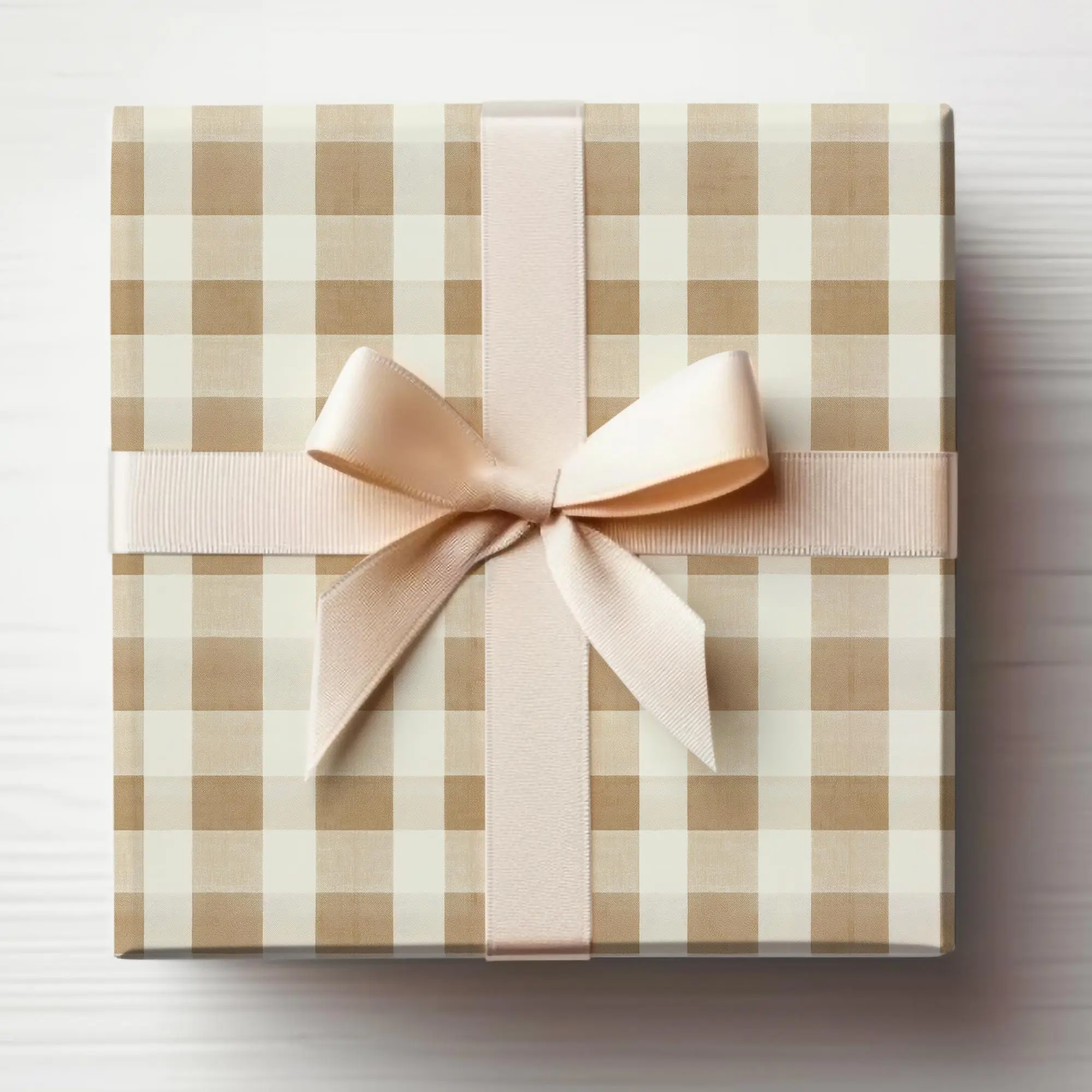 Gingham Wrapping Paper Roll Brown Plaid Gift Wrapping Roll Burlap Wrapping Paper Roll Checkered Wrapping Paper Roll