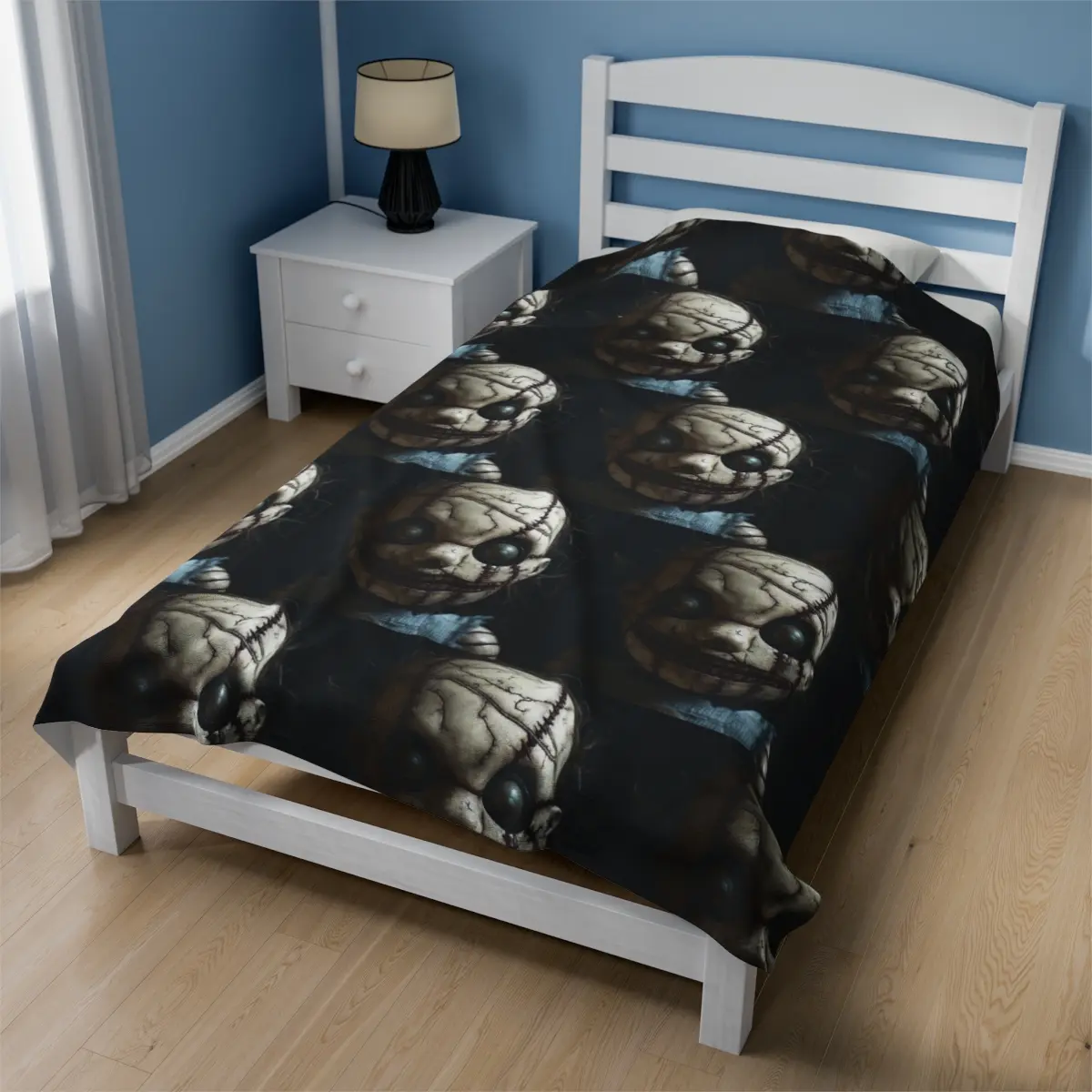 Stitch Face Halloween Plush Blanket