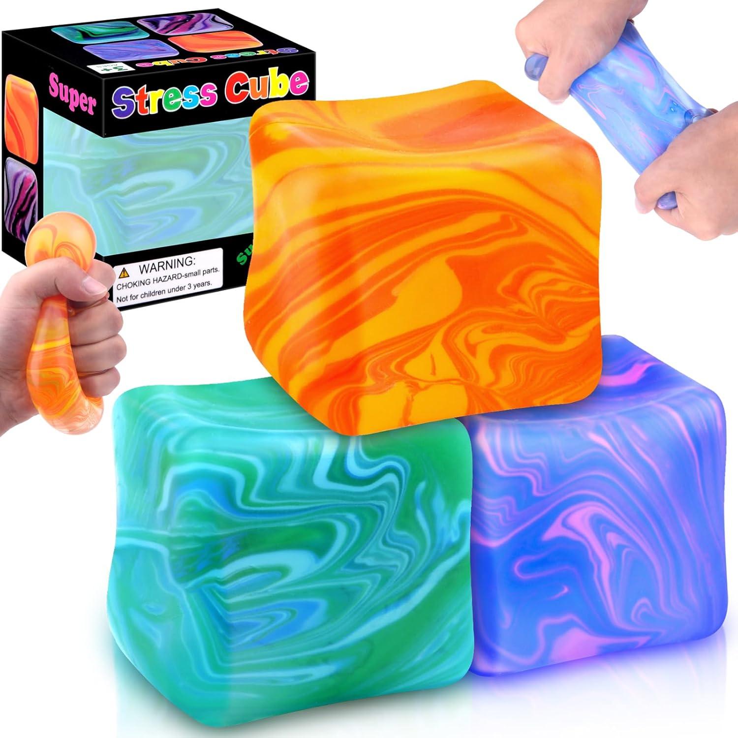 Stylish Marbled Cube Squishy, Smooth Maltose Texture Squeeze Toy, Popular Anxiety Relief Fidget Toy, Gentle Sensory Toy for All Ages, Trendy Decompression Gift