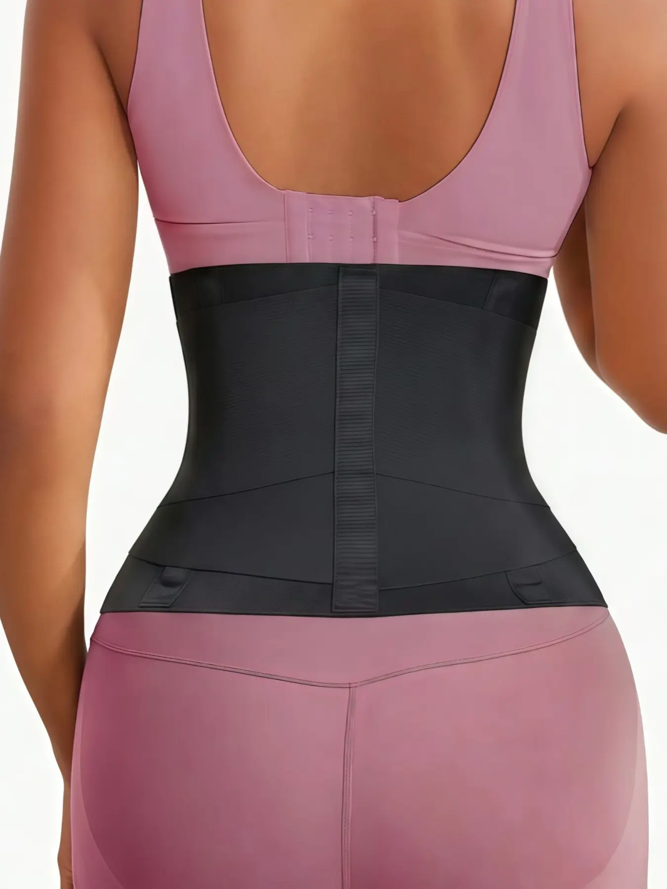 Luxx Curves Pink Fitness Waist Training Belt Lrg Luxx Curves Galaxy Waist Trainer Black Latex Firm  main image 2