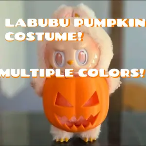 Labubu Lafufu Plastic Pumpkin Halloween Costume for Labubu Cute Stylish Festive Trendy Pumpkin-Themed Fun Perfect for Labubu Fans
