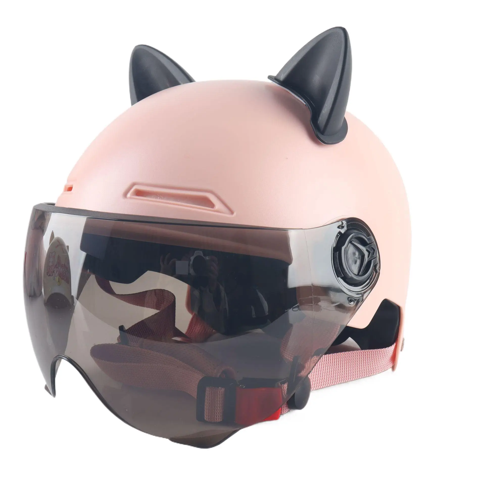 Summer All-Season Universal Electric Bike Cat Ear Helmet Unisex Harley  Style Half Helmet Fashion Safety Cap for Men - TikTok Shop
