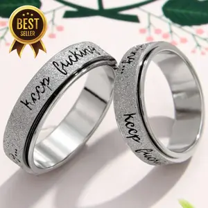 hollow rotating ring, anti-anxiety ring, 6mm wide. Silver ring for men and women, suitable for daily wear and as a gift for Valentine, dating, birthday