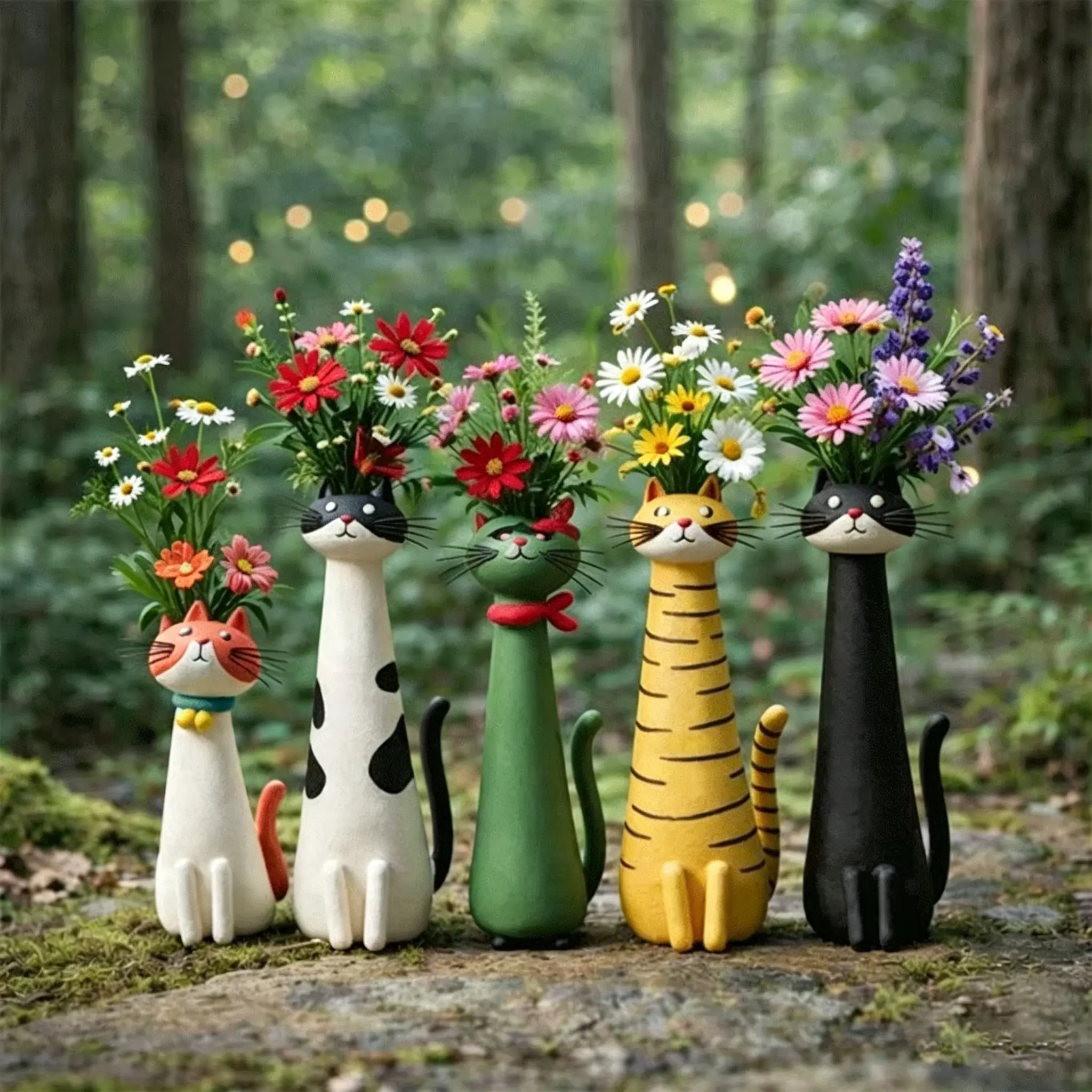 Cute Cat Head Vase for Floral Arrangements Perfect for Desk Living Room & Bedroom Decor Adorable Cat Design