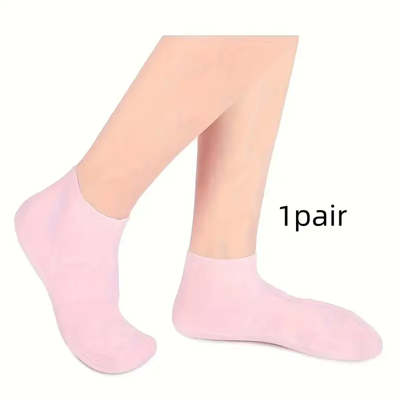 Aloe Vera Silicone Socks for Women, Moisturizing Gel Socks for Foot Spa Care, Repair Dry Feet and Cracked Heels, Softening Rough Skin, Light, Gentle