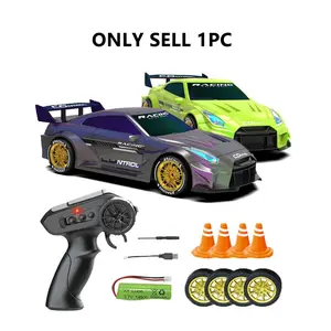 High-Speed Remote Control Drift Car with LED Underbody Lights, 2.4g Anti-Interference, Includes Spare Tire & Road Cones, Boy Birthday Gift