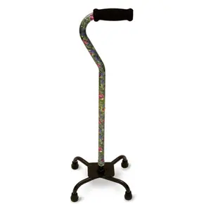 212 MAIN Alex Orthopedic Small Base Quad Cane for Small Animals - Canterbury Steel Base, Height-Adjustable, Offset Handle, Pet Healthcare Supply
