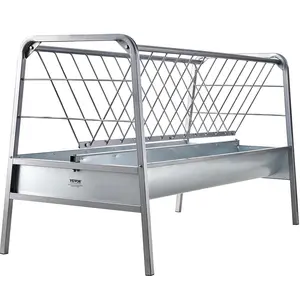 VEVOR Livestock Hay Feeder,  2 in 1 Grain & Hay Feeder, 80-Gallon Capacity Pasture Feeder, 59" Long Goat Hay Feeder with Deeper Feeding Pan, Heavy Duty Steel Grain & Hay Holder for Sheep Farms Sheds