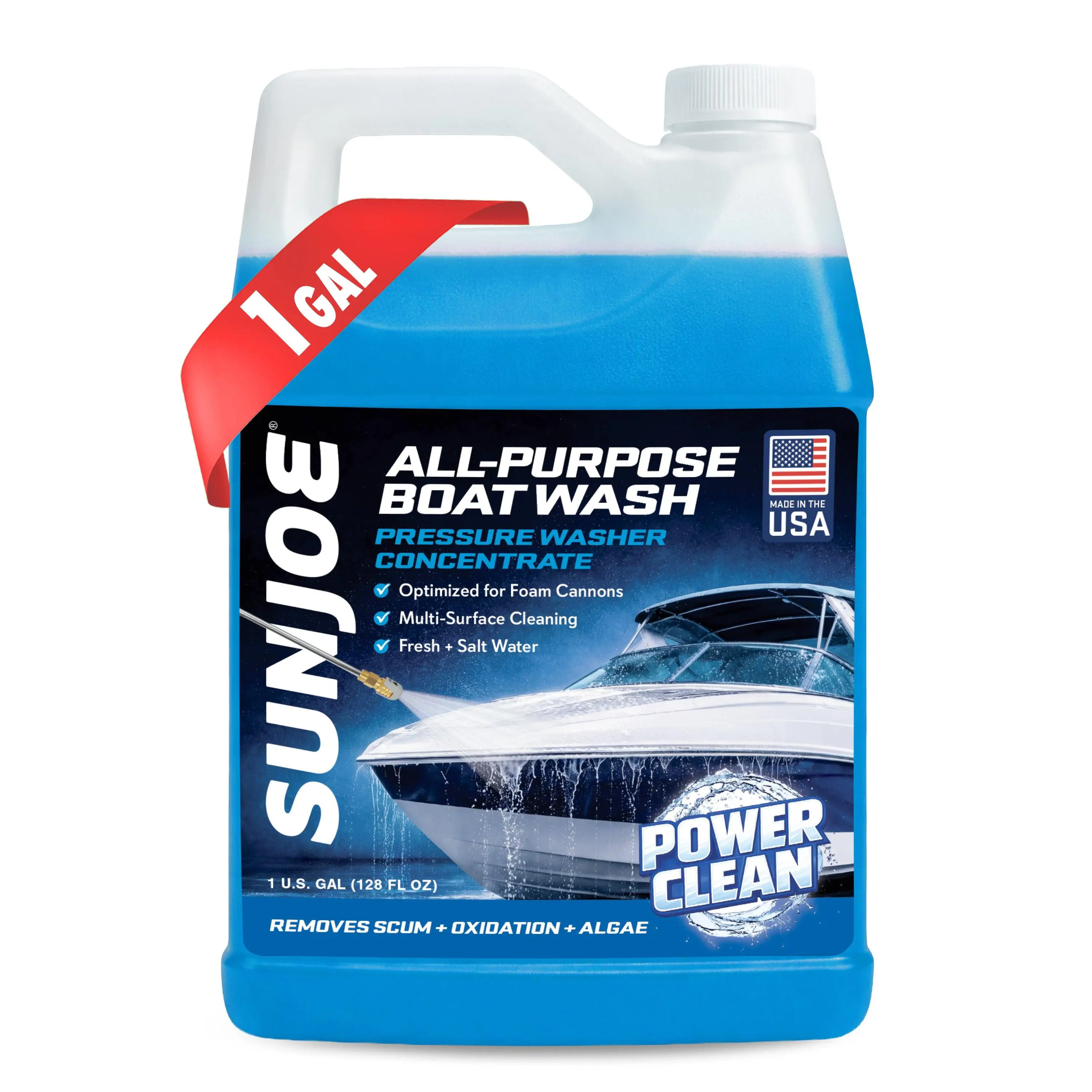 Sun Joe All Purpose Boat Wash Pressure Washer Cleaner Concentrate, 1 Gal, APBW1G
